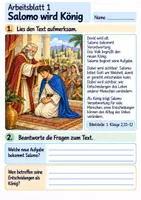 Vorschau - Arbeitsblätter - Salomo bittet um Weisheit | Religion Klasse 4 Arbeitsblätter | Evangelische Religionslehre | 10 Arbeitsblätter als PDF - Seite 1