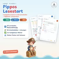 Vorschau - Arbeitsblätter - Pippos Lesestart: Lautgetreue Silben, Wörter und Sätze lesen in 20 Lernstufen + digitaler Lesetrainer (Silbenschrift, Klasse 1) - Seite 1