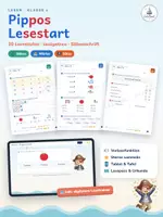 Vorschau - Arbeitsblätter - Pippos Lesestart: Lautgetreue Silben, Wörter und Sätze lesen in 20 Lernstufen + digitaler Lesetrainer (Silbenschrift, Klasse 1) - Deckblatt