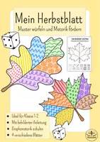 Vorschau - Arbeitsblätter - Kunst Herbst Grundschule - Herbstblatt Muster würfeln - Graphomotorik schulen - Schwungübungen - Kunst Klasse 1, Kunst Klasse 2 - Deckblatt