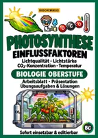 Vorschau - Stundenentwürfe - Einflussfaktoren Photosynthese - Wirkungsspektrum, Lichtstärke, CO₂ & Temperatur | Arbeitsblatt + Übungsaufgaben & Lösungen SEK II - Deckblatt