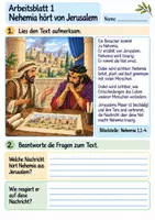 Vorschau - Arbeitsblätter - Nehemia baut gemeinsam | Religion Klasse 4 Arbeitsblätter | Evangelische Religionslehre | 10 Arbeitsblätter als PDF - Seite 1