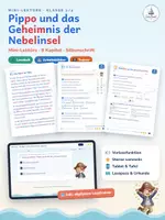 Vorschau - Arbeitsblätter - Mini-Lektüre „Pippo und das Geheimnis der Nebelinsel“: Leseheft in Silbenschrift + Arbeitsblätter zu jedem Kapitel + digitaler Lesetrainer (Klasse 3/4) - Deckblatt