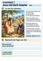Vorschau - Arbeitsblätter - Jesus und die Frau am Brunnen | Religion Klasse 4 Arbeitsblätter | Evangelische Religionslehre | 10 Arbeitsblätter als PDF - Seite 1
