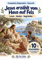 Vorschau - Arbeitsblätter - Jesus erzählt vom Haus auf Fels | Religion Klasse 4 Arbeitsblätter | Evangelische Religionslehre | 10 Arbeitsblätter als PDF - Deckblatt