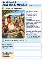 Vorschau - Arbeitsblätter - Jesus erzählt vom Haus auf Fels | Religion Klasse 4 Arbeitsblätter | Evangelische Religionslehre | 10 Arbeitsblätter als PDF - Seite 1