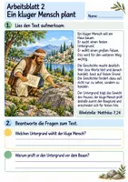 Vorschau - Arbeitsblätter - Jesus erzählt vom Haus auf Fels | Religion Klasse 4 Arbeitsblätter | Evangelische Religionslehre | 10 Arbeitsblätter als PDF - Seite 2