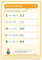 Vorschau - Unterrichtsreihen - Sommer Deutsch Klasse 1, Teil 4: Gratis-Probeseite "Einzahl und Mehrzahl" (Auszug aus dem Set) - Seite 2