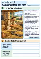 Vorschau - Arbeitsblätter - Gideon bekommt Mut | Religion Klasse 4 Arbeitsblätter | Evangelische Religionslehre | 10 Arbeitsblätter als PDF - Seite 1