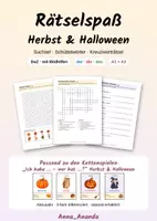 Vorschau - Arbeitsblätter - Rätsel Herbst & Halloween, DaZ, A1/ A2 differenziert - Deckblatt