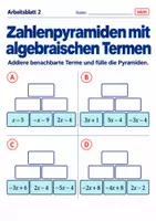 Vorschau - Arbeitsblätter - Zahlenpyramiden mit algebraischen Termen - Seite 2