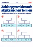 Vorschau - Arbeitsblätter - Zahlenpyramiden mit algebraischen Termen - Seite 3