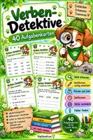 Vorschau - Aufgabenkarten - Verben-Detektive – 40 Aufgabenkarten für die 4. Klasse - Deckblatt