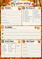 Vorschau - Arbeitsblätter - 🍂 FREEBIE – My autumn holidays | Englisch nach den Herbstferien - Seite 1