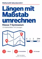 Vorschau - Arbeitsblätter - Längen mit Maßstab umrechnen - Deckblatt