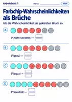 Vorschau - Arbeitsblätter - Farbchip-Wahrscheinlichkeiten als Brüche - Seite 1