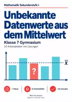 Vorschau - Arbeitsblätter - Unbekannte Datenwerte aus dem Mittelwert - Deckblatt
