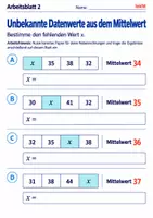 Vorschau - Arbeitsblätter - Unbekannte Datenwerte aus dem Mittelwert - Seite 2