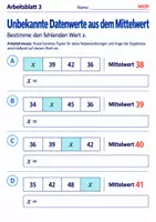 Vorschau - Arbeitsblätter - Unbekannte Datenwerte aus dem Mittelwert - Seite 3