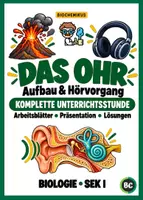 Vorschau - Stundenentwürfe - Das Ohr & Hören einfach erklärt - Komplette Unterrichtsstunde (Sek I) | Arbeitsblätter und kreativer Einstieg zum Hörvorgang und Aufbau des Ohrs - sofort einsetzbar - Deckblatt