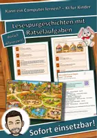 Vorschau - Arbeitsblätter - Kann ein Computer lernen? – KI für Kinder – Lesespurgeschichte mit Rätselaufgaben (Klasse 3) - Deckblatt