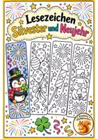 Vorschau - Mal- und Bastelvorlagen - Lesezeichen basteln Klasse 1-4 Silvester Neujahr Vertretungsstunde - Deckblatt