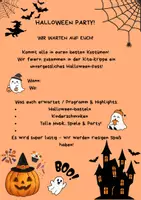 Vorschau - Poster - Einladung zur Halloween-Party in der Kita/ Krippe (Vorlage) - Deckblatt