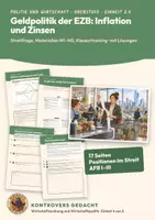 Vorschau - Unterrichtsreihen - Geldpolitik EZB Inflation Wirtschaft Oberstufe | Unterrichtseinheit 17 Seiten mit Lösungen | Leitzins, Realzins, echte Daten 2019–2026 | Kontrovers gedacht 2.4 - Deckblatt