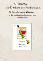 Vorschau - Merkblätter - Werbeplakat erstellen Tippkarten zu den Bausteinen - Deckblatt