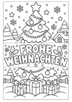 Vorschau - Mal- und Bastelvorlagen - 🎄 Weihnachts-Klappbilder zum Ausmalen | 5 Überraschungsbilder mit „Frohe Weihnachten“ | Bastelvorlagen - Seite 3