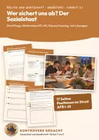 Vorschau - Unterrichtsreihen - Sozialstaat Sozialversicherung Politik Oberstufe | Unterrichtseinheit 17 Seiten mit Lösungen | Beiträge 2026, Fallanalyse, Klausur | Kontrovers gedacht 3.1 - Deckblatt