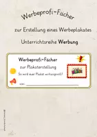 Vorschau - Unterrichtsreihen - Werbeplakat erstellen: Werbeprofi-Fächer - Deckblatt