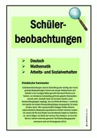 Vorschau - Lehrpläne/Lehrermaterial - Schülerbeobachtungen Deutsch und Mathe Kl. 1 und 2 - Deckblatt