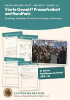 Vorschau - Unterrichtsreihen - Pressefreiheit Rundfunk Politik Oberstufe | Unterrichtseinheit 17 Seiten mit Lösungen | Rundfunkbeitrag, Medienvertrauen, Kommentaranalyse | Kontrovers gedacht 6.1 - Deckblatt