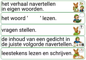 Voorbeeld - Doelenkaarten - Taaltoer ik lees met hup en aap - Thema 1 - Pagina 1