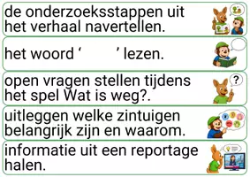Voorbeeld - Doelenkaarten - Taaltoer ik lees met hup en aap - Thema 2 - Pagina 1