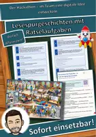 Vorschau - Arbeitsblätter - Der Hackathon – im Team eine digitale Idee entwickeln – Lesespurgeschichte mit Rätselaufgaben (Klasse 10) - Deckblatt