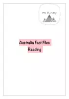 Vorschau - Arbeitsblätter - Australia Fact Files Reading - Deckblatt