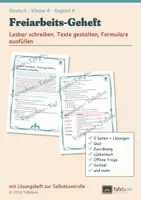 Vorschau - Arbeitsblätter - Freiarbeit Deutsch Kl. 6: Lesbar schreiben, Texte gestalten, Formulare ausfüllen - Deckblatt