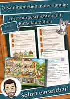 Vorschau - Mal- und Bastelvorlagen - Zusammenleben in der Familie – Lesespurgeschichte mit Rätselaufgaben (Klasse 5) - Deckblatt