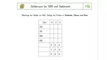 Vorschau - Arbeitsblätter - Zahlenraum bis 1000 & Stellenwerte – 12 differenzierte Karteikarten - Seite 1