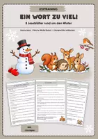 Vorschau - Arbeitsblätter - Ein Wort zu viel: Rund um den Winter - Leseverständnis/Lesetraining - Deckblatt