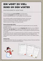 Vorschau - Arbeitsblätter - Ein Wort zu viel: Rund um den Winter - Leseverständnis/Lesetraining - Seite 1