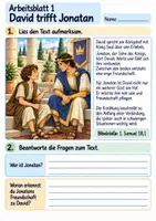 Vorschau - Arbeitsblätter - David und Jonatan halten zusammen | Religion Klasse 4 Arbeitsblätter | Evangelische Religionslehre | 10 Arbeitsblätter als PDF - Seite 1