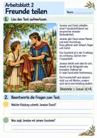 Vorschau - Arbeitsblätter - David und Jonatan halten zusammen | Religion Klasse 4 Arbeitsblätter | Evangelische Religionslehre | 10 Arbeitsblätter als PDF - Seite 2
