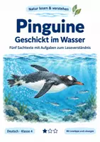 Vorschau - Stundenentwürfe - Sachtexte zum Leseverständnis Klasse 4 – Pinguine: Texte und Aufgaben - Deckblatt