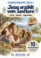 Vorschau - Arbeitsblätter - Jesus erzählt vom Senfkorn | Religion Klasse 4 Arbeitsblätter | Evangelische Religionslehre | 10 Arbeitsblätter als PDF - Deckblatt