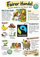 Vorschau - Arbeitsblätter - Lernposter + AB mit Fragen zum Thema "Fairer Handel" + Lösungsblatt + Mindmap + Infografik - Deckblatt