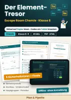 Vorschau - Arbeitsblätter - Der Element-Tresor: Escape Room Chemie Klasse 8/9 - Rätselkarten + digitale Code-Eingabe | Atombau, Schalenmodell, Periodensystem - Deckblatt