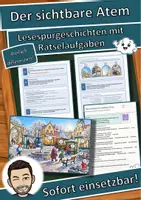 Vorschau - Stationenlernen - Der sichtbare Atem – Lesespurgeschichte mit Rätselaufgaben (Klasse 3) - Deckblatt